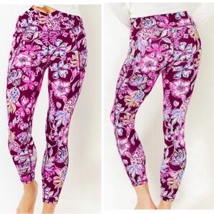 Lilly Pulitzer South Beach Amarena Leggings Cherry Tropical With A Twist Sz L